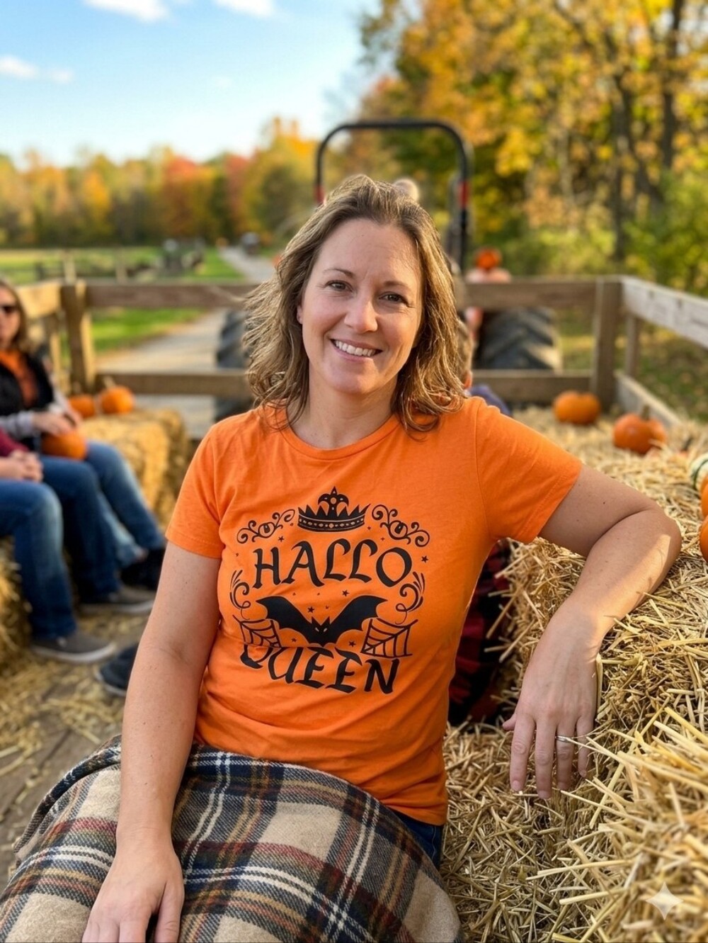 Halloween 'Hallo Queen' Orange Graphic Tee